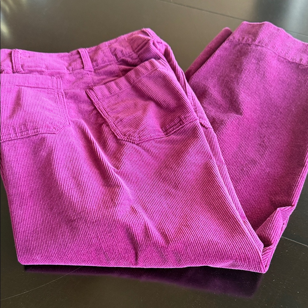 Anthropologie High-Rise Wide-Leg Velvet Pants - Deep Magenta - Picture 7 of 13